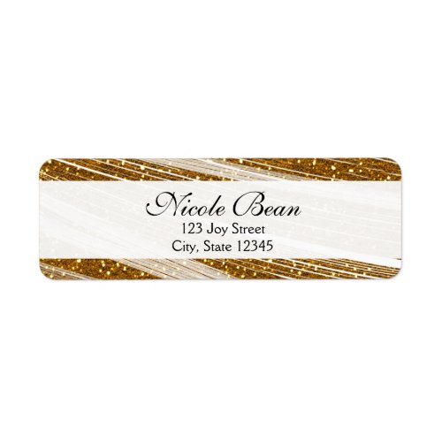 Gold Sparkle Glitter  White Custom Address Labels