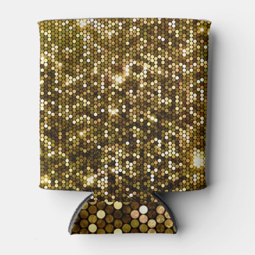 Gold sparkle glittering background can cooler