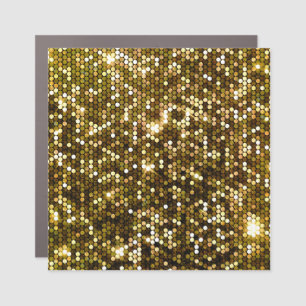 Gold sparkle: glittering background. car magnet