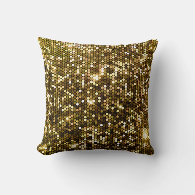 Gold sparkle: glittering background. throw pillow (Front)
