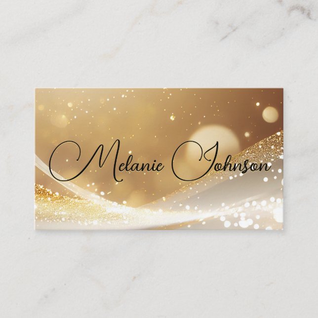 Gold Sparkle Glow and Dust Business Card (Front)