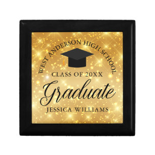 Gold Sparkle Graduate Custom Chic 2026 Graduation Gift Box