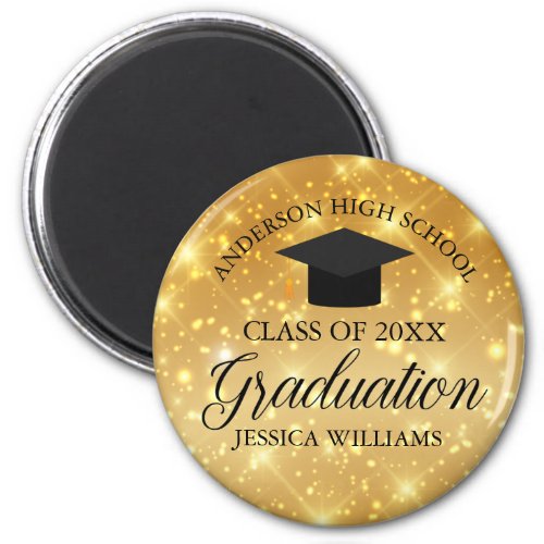 Gold Sparkle Graduation Chic Custom 2024 Keepsake Magnet