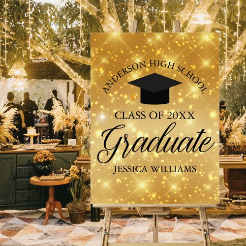Gold Sparkle Graduation Party Class of 2024 Custom Foam Board