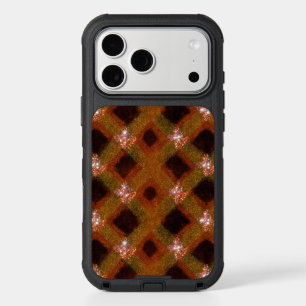 Gold Sparkle Harlequin Lattice iPhone 17 Pro Max Case
