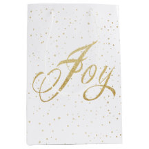 Gold Sparkle Joy Christmas Gift Bag