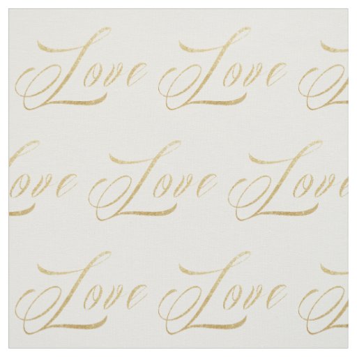 Gold Sparkle Love Fabric
