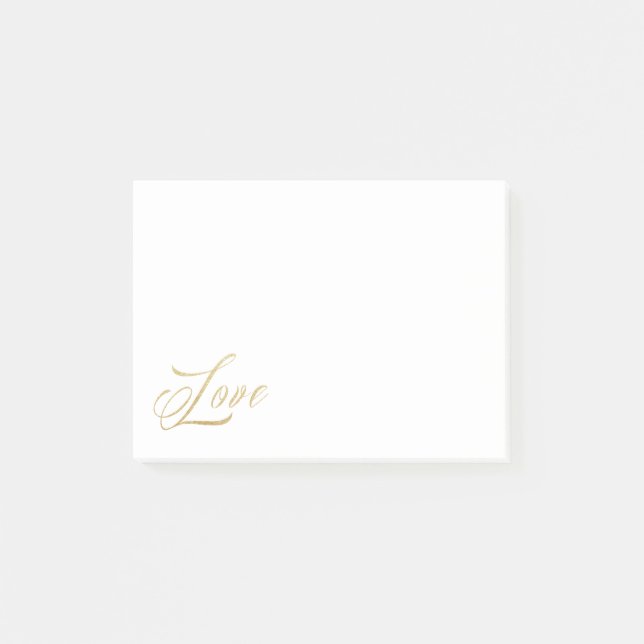 Gold Sparkle Love Post-It Notes (Front)
