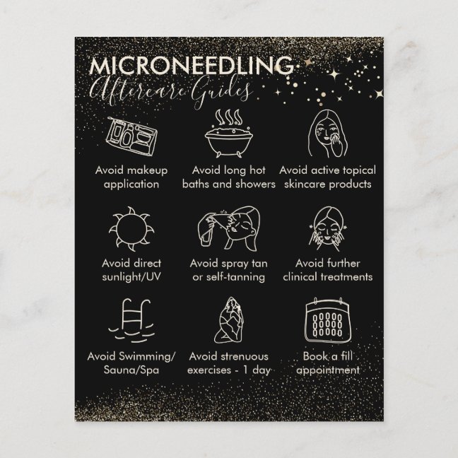 Gold Sparkle Microneedling aftercare Budget Flyer