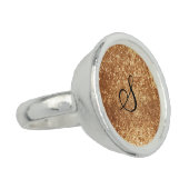Gold Sparkle Monogram  Ring (Side)