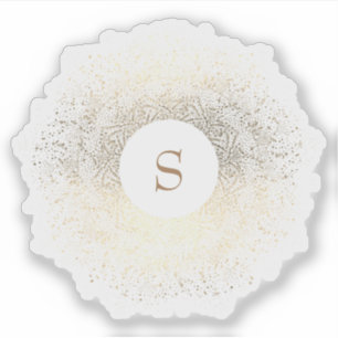 Gold Sparkle Monogram Sticker