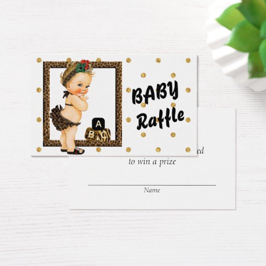 Gold Sparkle Polka Dot Diaper Raffle (Desk)