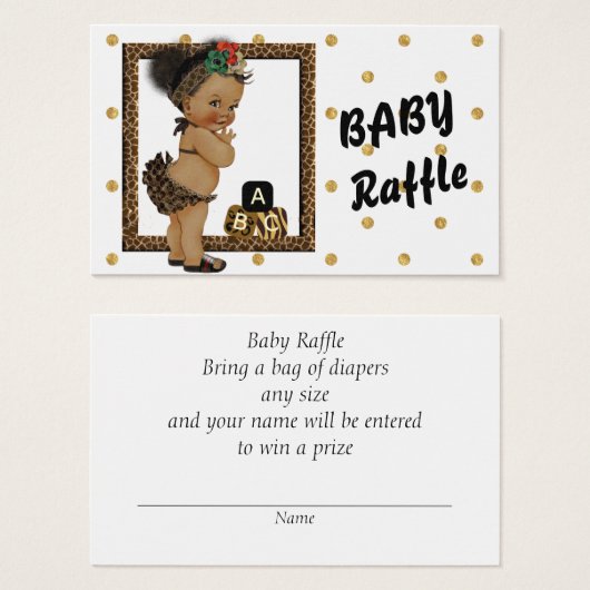 Gold Sparkle Polka Dot Diaper Raffle (Front & Back)