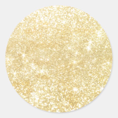 Gold Sparkle Shimmer Trendy Custom Classic Round Sticker