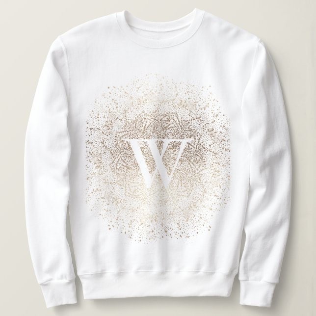 Gold Sparkle Snowflake Monogram Sweatshirt (Design Front)