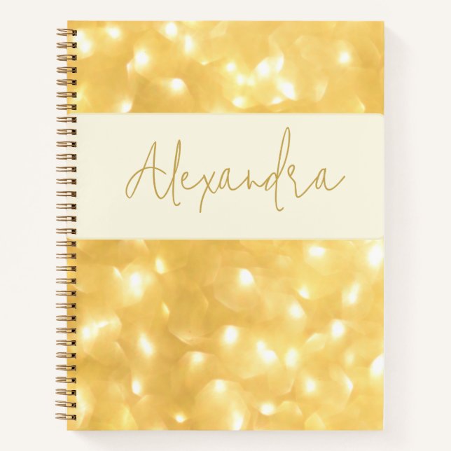 Gold Sparkle Spiral Notebook (Front)