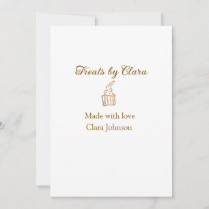 Gold sparkle treats bakery made with love add name invitation