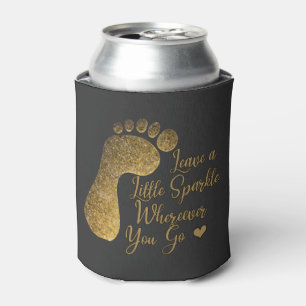 Gold Sparkle Wherever You Go Can Cooler