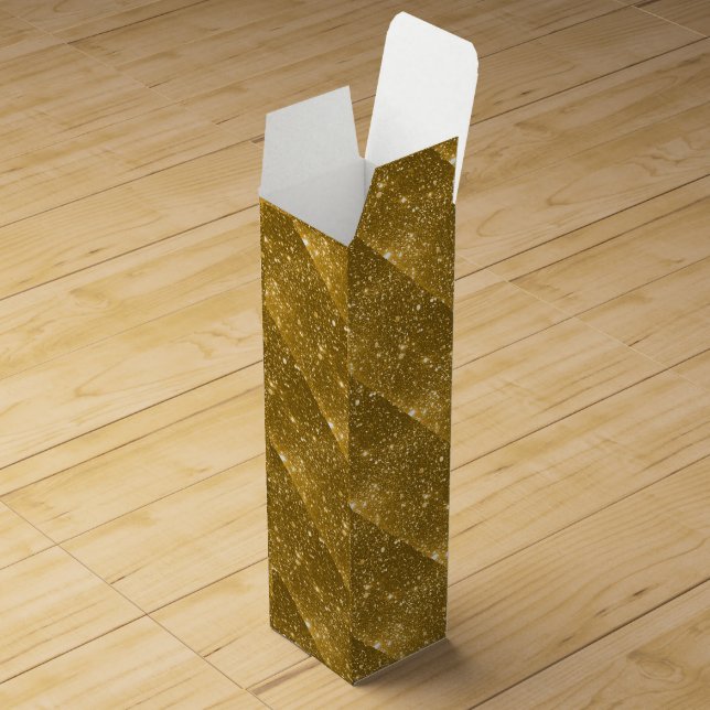 Gold Sparkle Wine Gift Box (Opened)