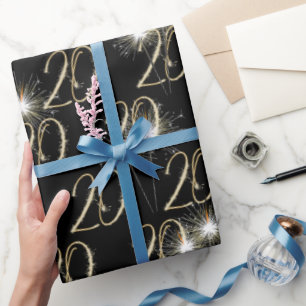 Gold Sparklers for 20th Birthday Wrapping Paper