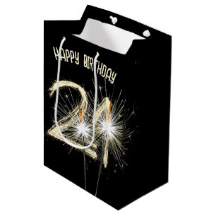 Gold Sparklers for 21st Birthday Medium Gift Bag