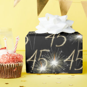 Gold Sparklers for 45th Birthday  Wrapping Paper