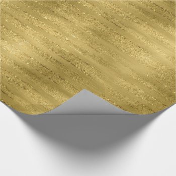 Gold Sparkles - Brush Strokes Gold Faux Glitter Wrapping Paper by steelmoment at Zazzle