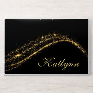 Gold Sparkles HP Laptop Skin