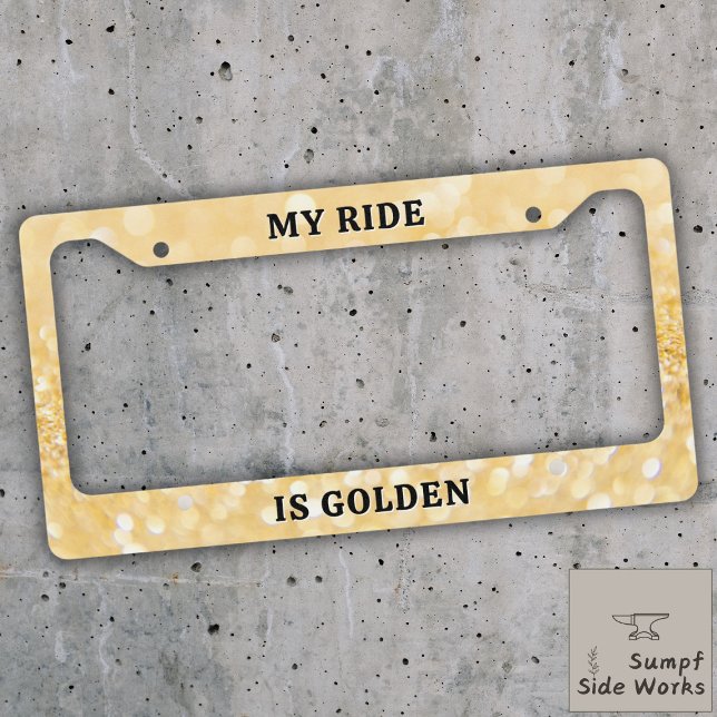 Gold Sparkles License Plate Frame (Creator Uploaded)