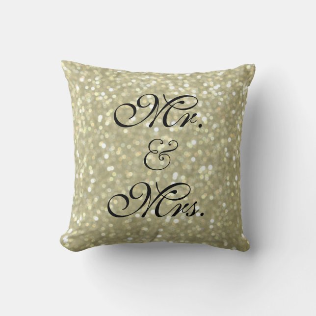 Gold Sparkles Sweetheart Table Pillow (Front)