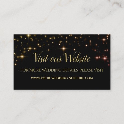 Gold Sparkles Wedding Visit Our Website Card