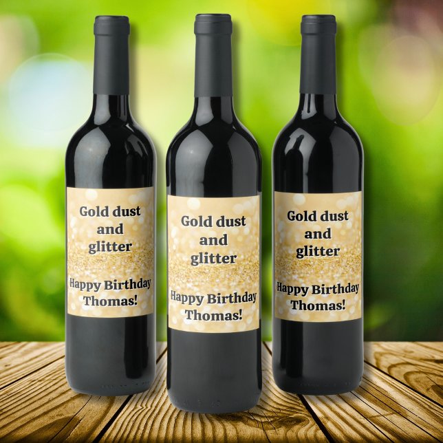 Gold Sparkles Wine Label (Creator Uploaded)