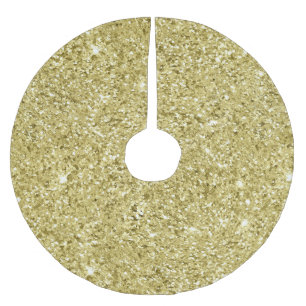 Gold Sparkling Glitter         Brushed Polyester Tree Skirt