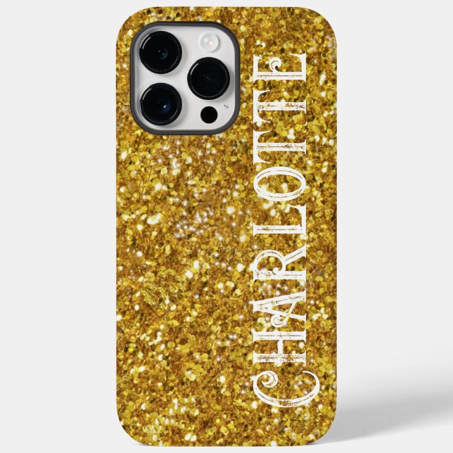 Gold sparkling glitter glam party vibe pattern   Case-Mate iPhone case (Back)