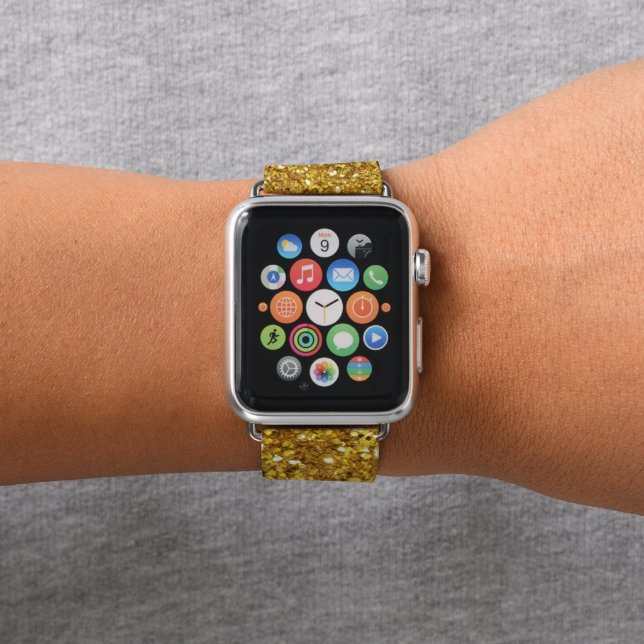 Gold sparkling glitter pattern        apple watch band (In Situ)