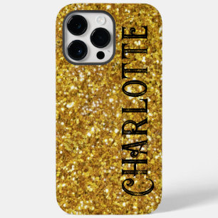 Gold sparkling glitter pattern Case-Mate iPhone 14 Pro Max Case