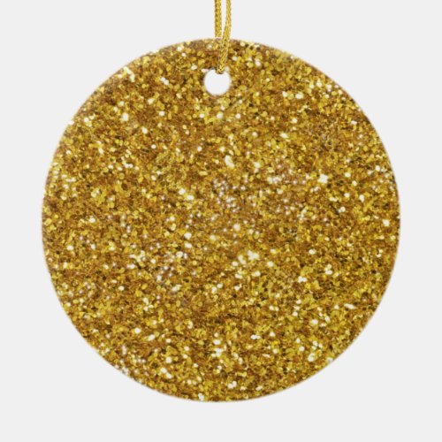 Gold sparkling glitter pattern             ceramic ceramic ornament