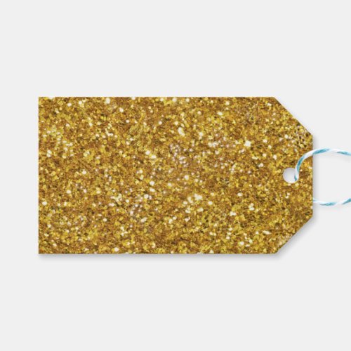 Gold sparkling glitter pattern           gift tags