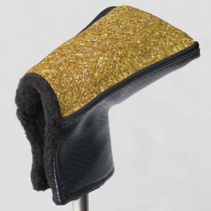 Gold sparkling glitter pattern          golf head cover