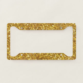 Gold sparkling glitter pattern license plate frame