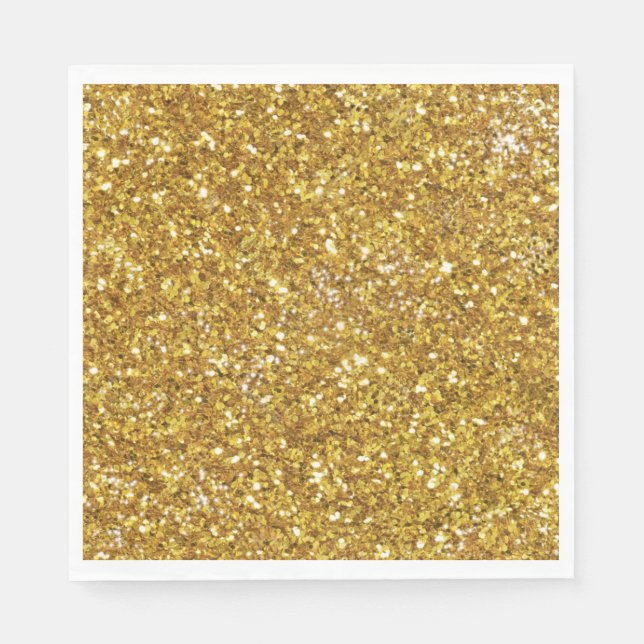 Gold sparkling glitter pattern             napkins (Front)