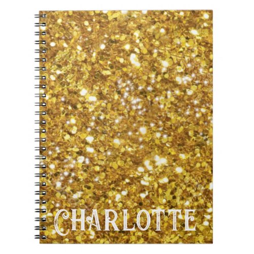 Gold sparkling glitter pattern      notebook