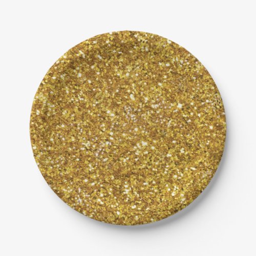 Gold sparkling glitter pattern            paper plates