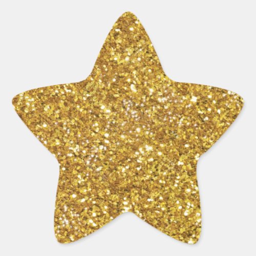 Gold sparkling glitter pattern         star sticker