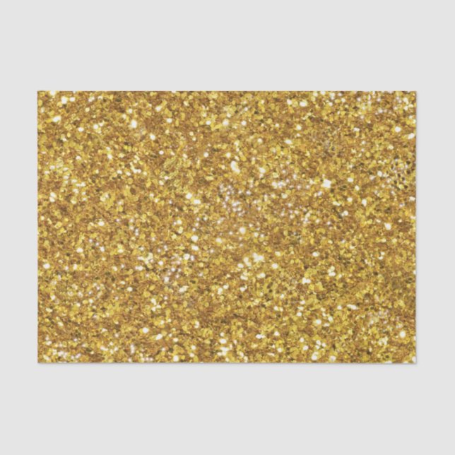 Gold sparkling glitter pattern          tissue paper (Front)
