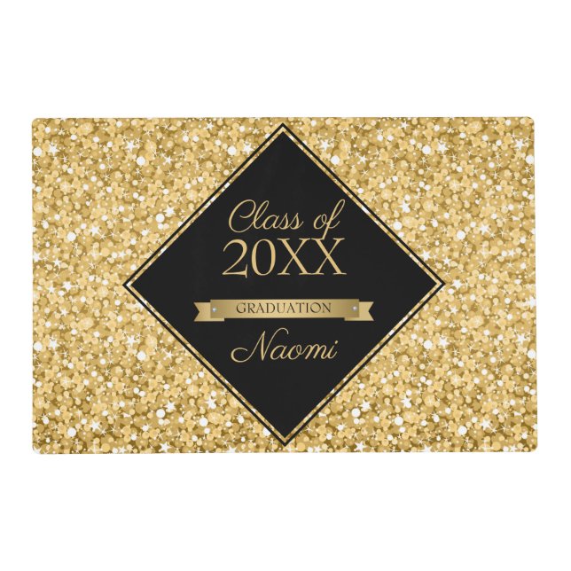 Gold Sparkling Glitter Placemat (Front)