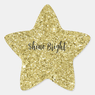 Gold Sparkling Glitter      Star Sticker