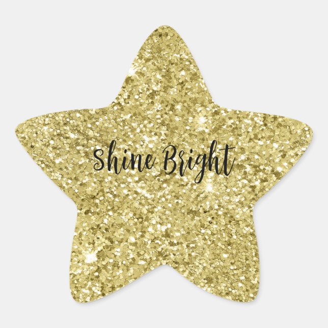 Gold Sparkling Glitter      Star Sticker (Front)