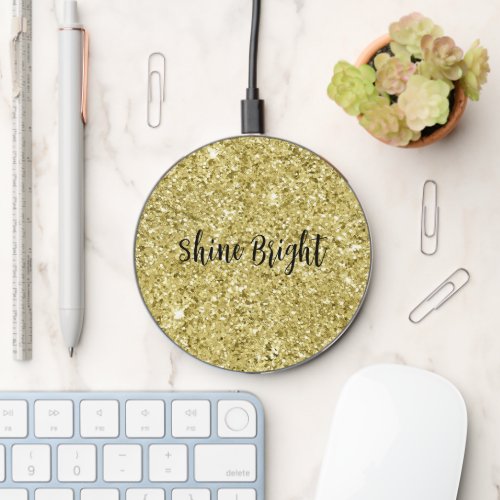 Gold Sparkling Glitter Wireless Charger