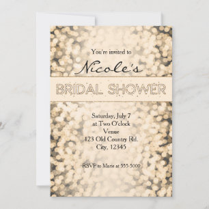 Gold Sparkling Lights BRIDAL SHOWER Invitations